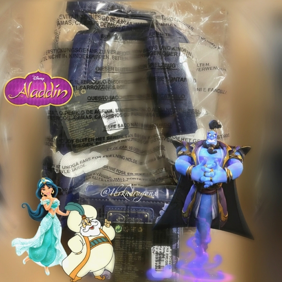 NWT Disney Anniversary Limited Edition Loungefly Backpack & Wallet Set Aladdin - Picture 3 of 16